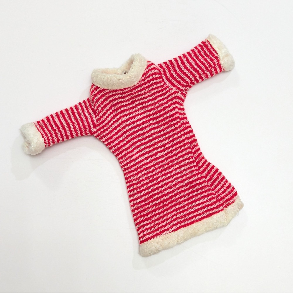 Vtg 1973 Wards Catalog Ideal Crissy Family Doll Knit Dress Red White Outfit